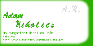 adam miholics business card
